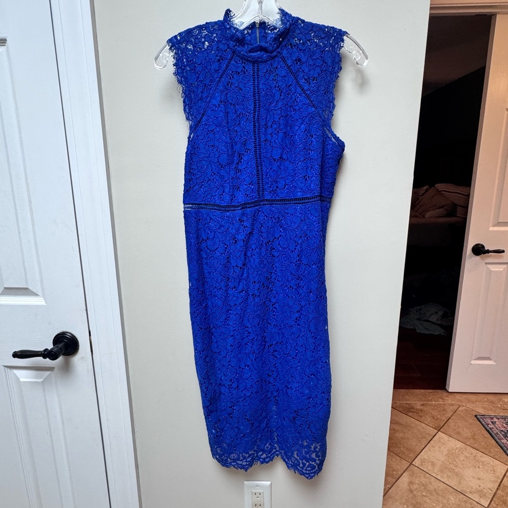 Bardot Cobalt Blue Lace Cocktail Dress
